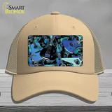 Guitars Blue Novelty License Plate Hat Mesh / Khaki