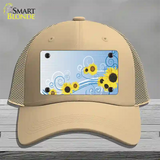 Sunflowers Novelty License Plate Hat Mesh / Khaki