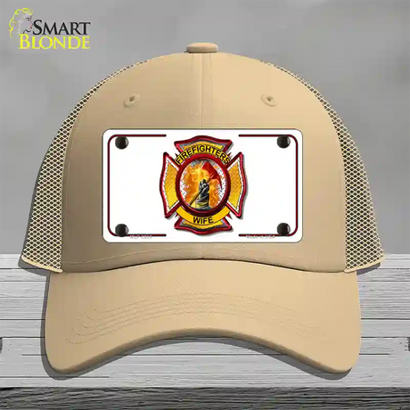 Firefighters Wife Novelty License Plate Hat Mesh / Khaki