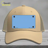 Baby Blue Solid Novelty License Plate Hat Mesh / Khaki