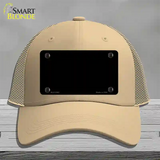 Black Solid Novelty License Plate Hat Mesh / Khaki