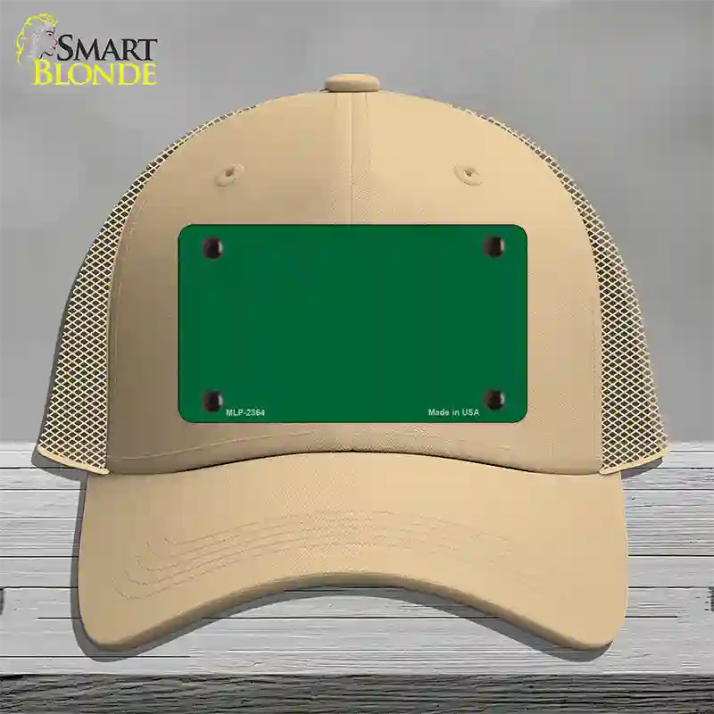 Green Solid Novelty License Plate Hat Mesh / Khaki