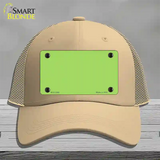 Lime Green Solid Novelty License Plate Hat Mesh / Khaki