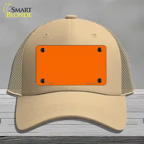 Orange Solid Novelty License Plate Hat Mesh / Khaki