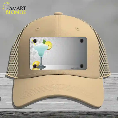 Margarita Time Offset Novelty License Plate Hat Mesh / Khaki