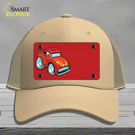 Cartoon Classic Effie Offset Novelty License Plate Hat Mesh / Khaki