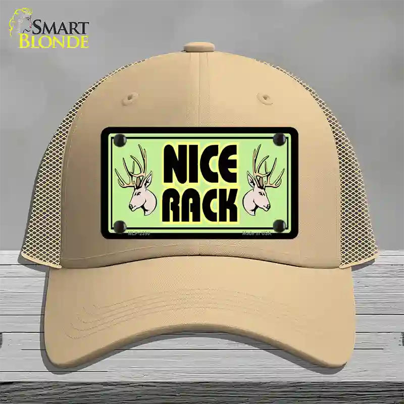 Nice Rack Novelty License Plate Hat Mesh / Khaki