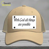 All Things Possible Novelty License Plate Hat Mesh / Khaki