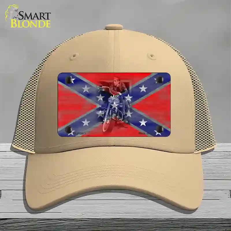 Rebel With A Cause Novelty License Plate Hat Mesh / Khaki