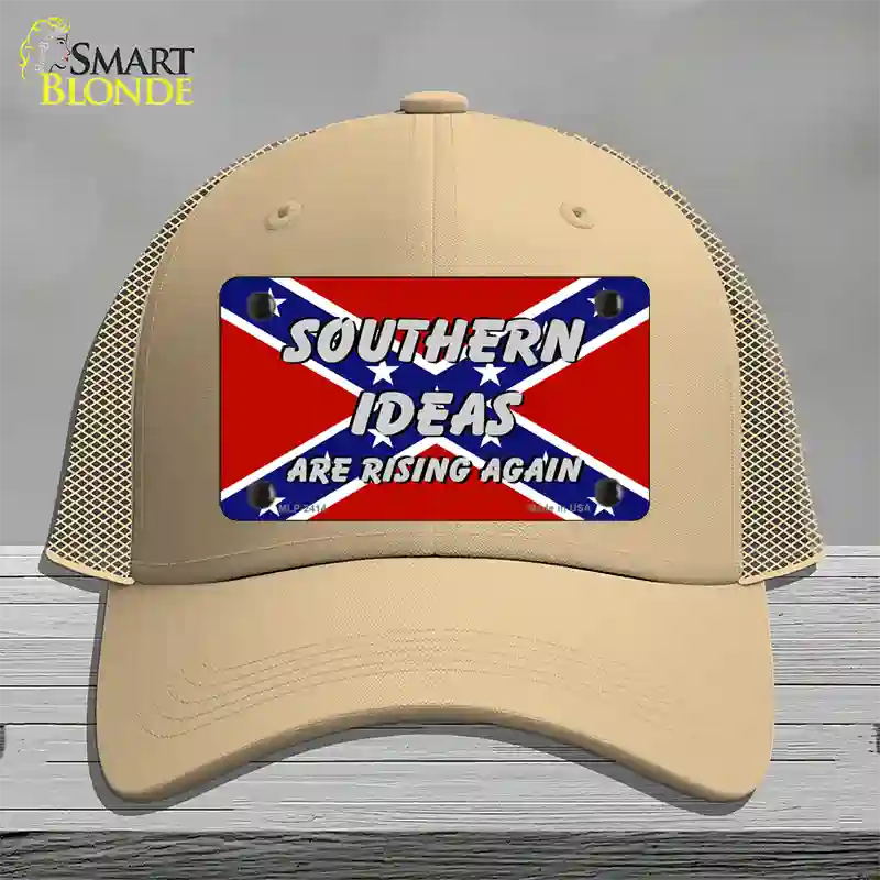 Southern Ideas Risin Again Novelty License Plate Hat Mesh / Khaki