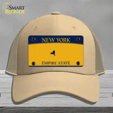 New York State Blanks Novelty License Plate Hat Mesh / Khaki