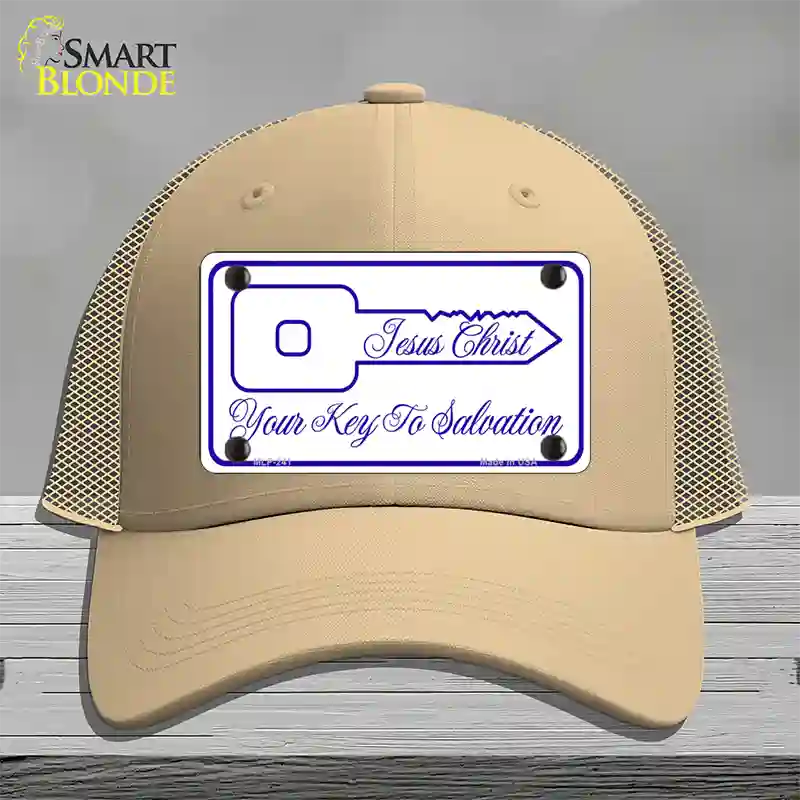 Your Key To Salvation Novelty License Plate Hat Mesh / Khaki