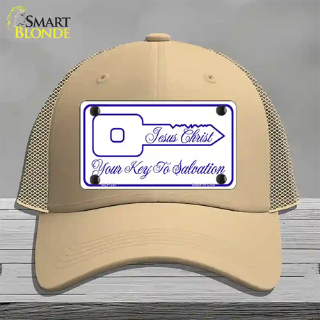 Your Key To Salvation Novelty License Plate Hat Mesh / Khaki