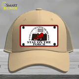 Cant Run With The Big Dogs Novelty License Plate Hat Mesh / Khaki