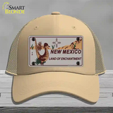 Roadrunner Gray New Mexico Novelty License Plate Hat Mesh / Khaki