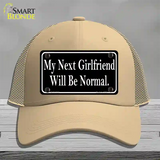 My Next Girlfriend Novelty License Plate Hat Mesh / Khaki