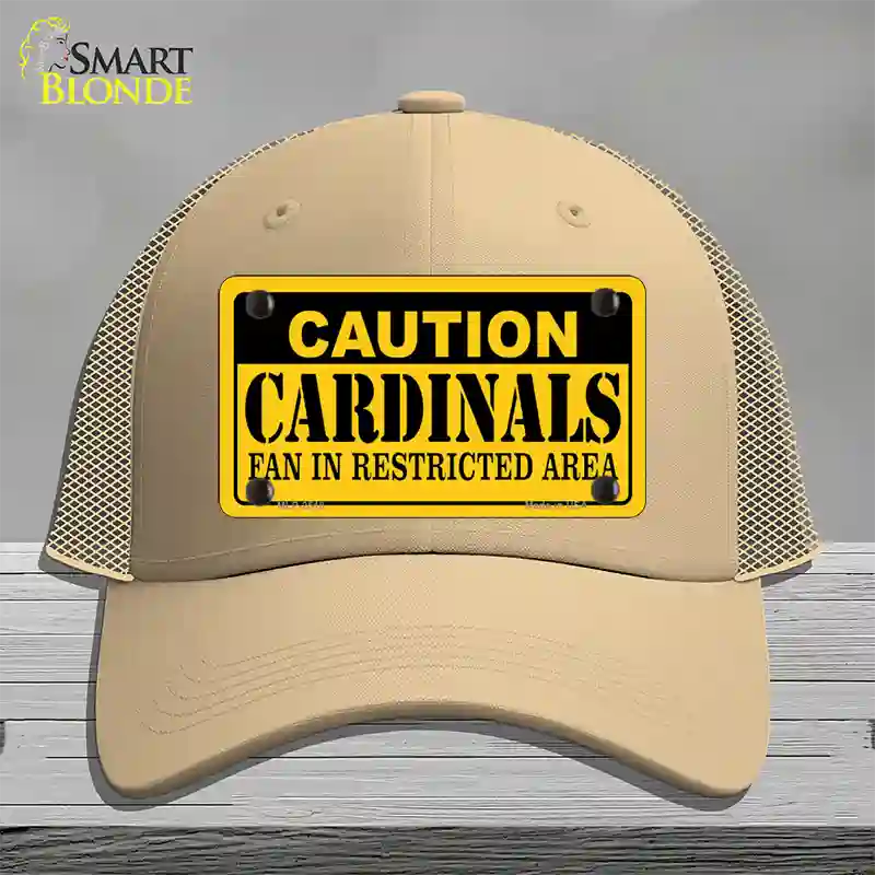 Caution Cardinals Novelty License Plate Hat Mesh / Khaki