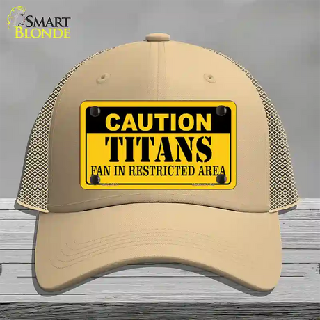 Caution Titans Novelty License Plate Hat Mesh / Khaki