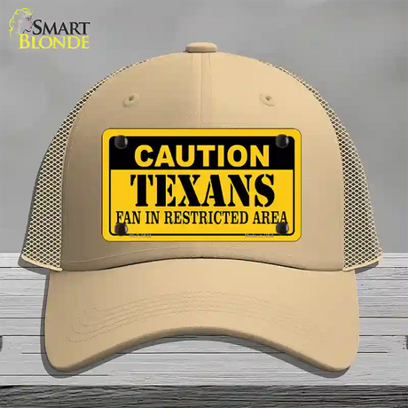 Caution Texans Novelty License Plate Hat Mesh / Khaki