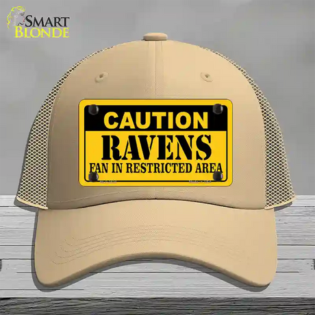 Caution Ravens Novelty License Plate Hat Mesh / Khaki