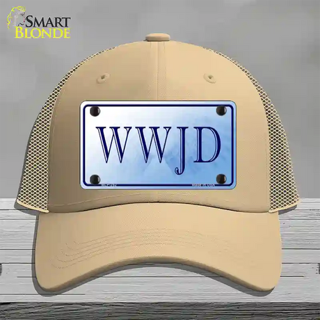 WWJD Novelty License Plate Hat Mesh / Khaki