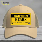 Caution Bears Novelty License Plate Hat Mesh / Khaki