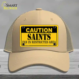 Caution Saints Novelty License Plate Hat Mesh / Khaki