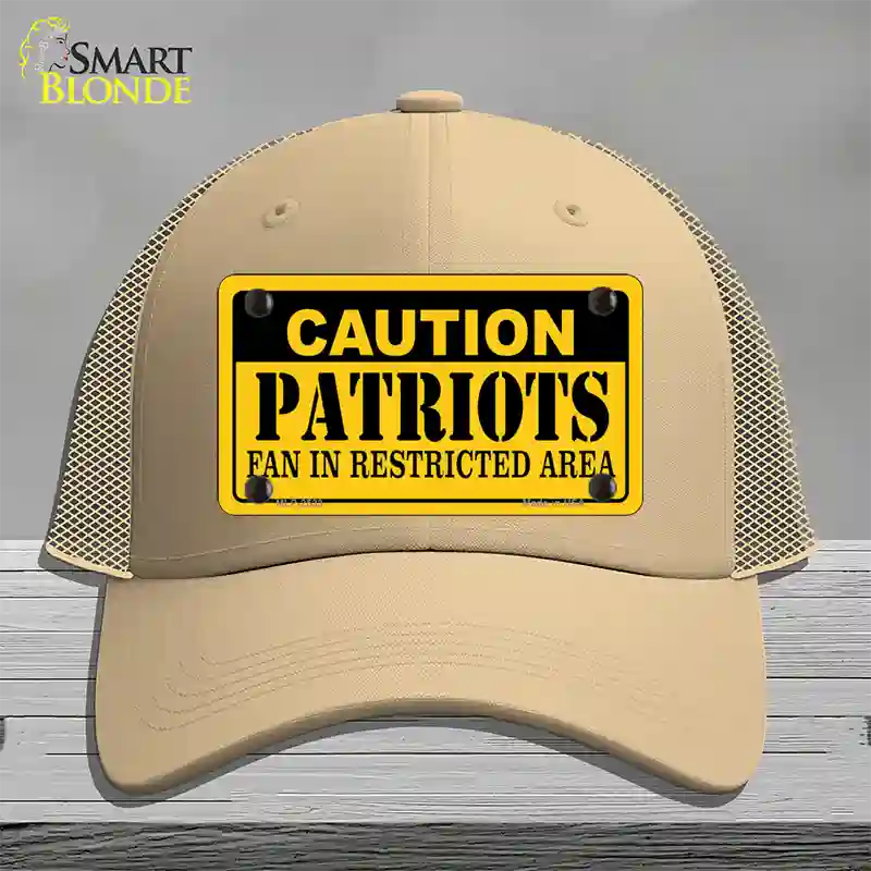 Caution Patriots Novelty License Plate Hat Mesh / Khaki