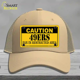 Caution 49ers Novelty License Plate Hat Mesh / Khaki