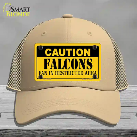 Caution Falcons Novelty License Plate Hat Mesh / Khaki