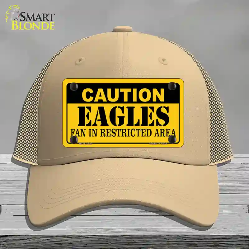 Caution Eagles Novelty License Plate Hat Mesh / Khaki