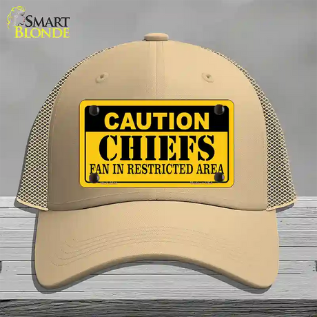 Caution Chiefs Novelty License Plate Hat Mesh / Khaki