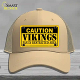 Caution Vikings Novelty License Plate Hat Mesh / Khaki