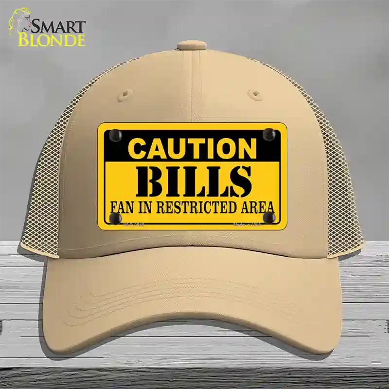 Caution Bills Novelty License Plate Hat Mesh / Khaki