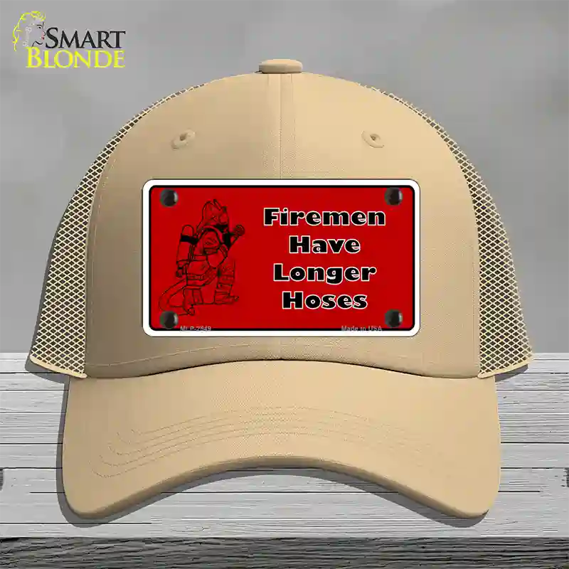 Fireman Have Longer Hoses Novelty License Plate Hat Mesh / Khaki