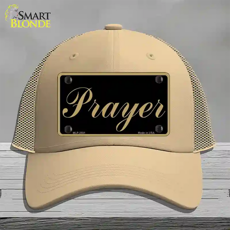 Prayer Novelty License Plate Hat Mesh / Khaki