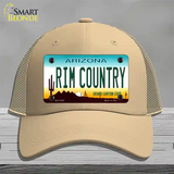 Rim Country Arizona Novelty License Plate Hat Mesh / Khaki