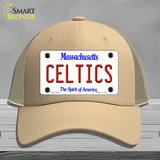 Celtics Massachusetts State Novelty License Plate Hat Mesh / Khaki