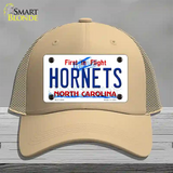 Hornets North Carolina State Novelty License Plate Hat Mesh / Khaki