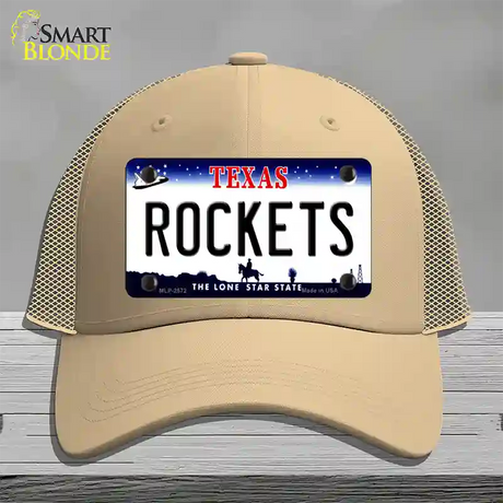 Rockets Texas State Novelty License Plate Hat Mesh / Khaki