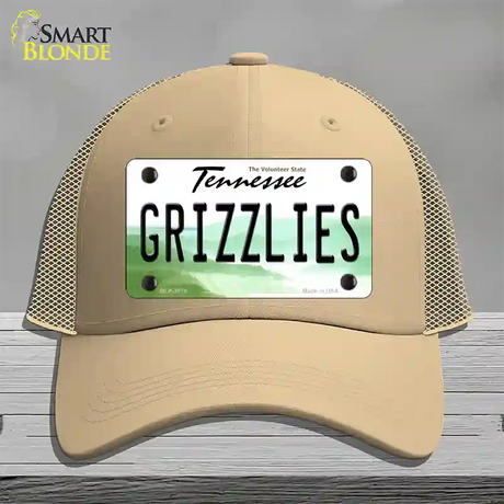 Grizzlies Tennessee State Novelty License Plate Hat Mesh / Khaki