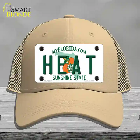 Heat Florida State Novelty License Plate Hat Mesh / Khaki