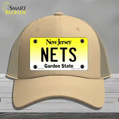 Nets New Jersey State Novelty License Plate Hat Mesh / Khaki