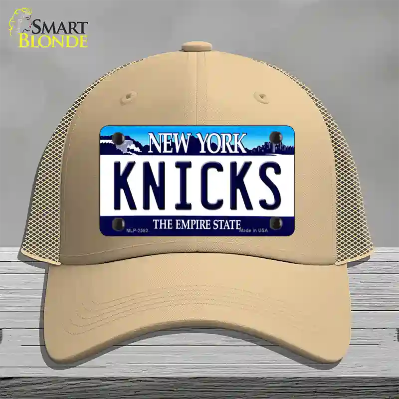 Knicks New York State Novelty License Plate Hat Mesh / Khaki