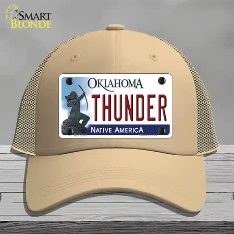 Thunder Oklahoma State Novelty License Plate Hat Mesh / Khaki