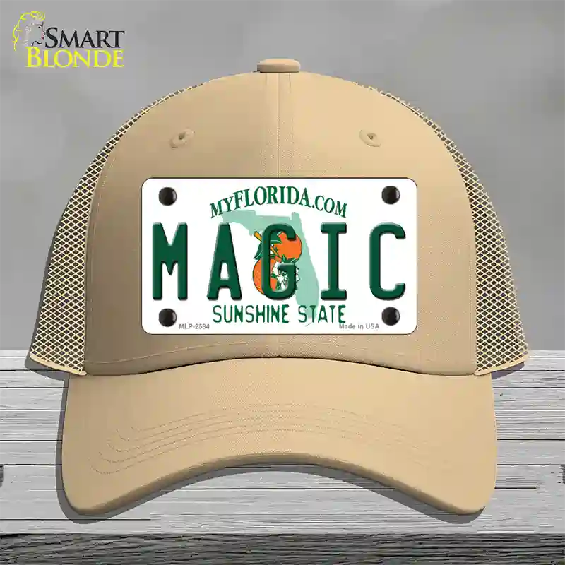 Magic Florida State Novelty License Plate Hat Mesh / Khaki