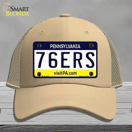 76ers Pennsylvania State Novelty License Plate Hat Mesh / Khaki