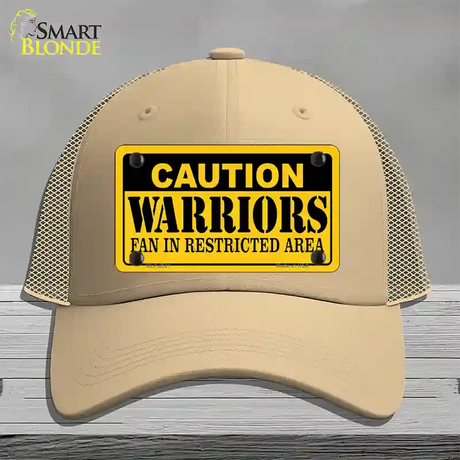 Caution Warriors Fan Novelty License Plate Hat Mesh / Khaki