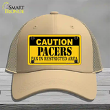 Caution Pacers Novelty License Plate Hat Mesh / Khaki