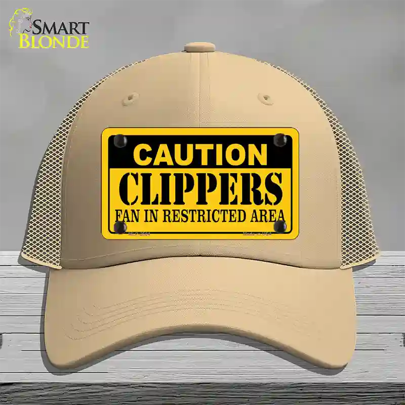 Caution Clippers Fan Novelty License Plate Hat Mesh / Khaki